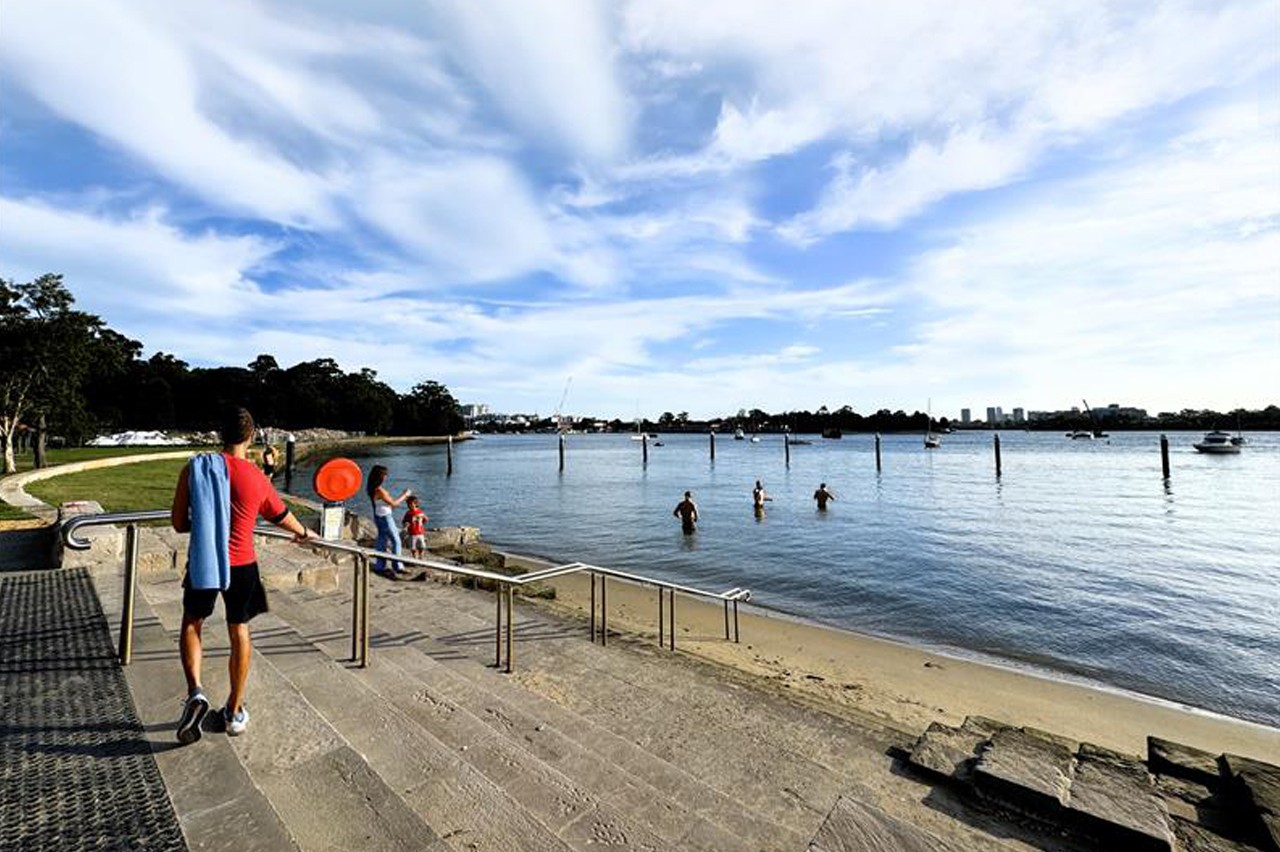The new Putney Beach swim site showing foreshore and water