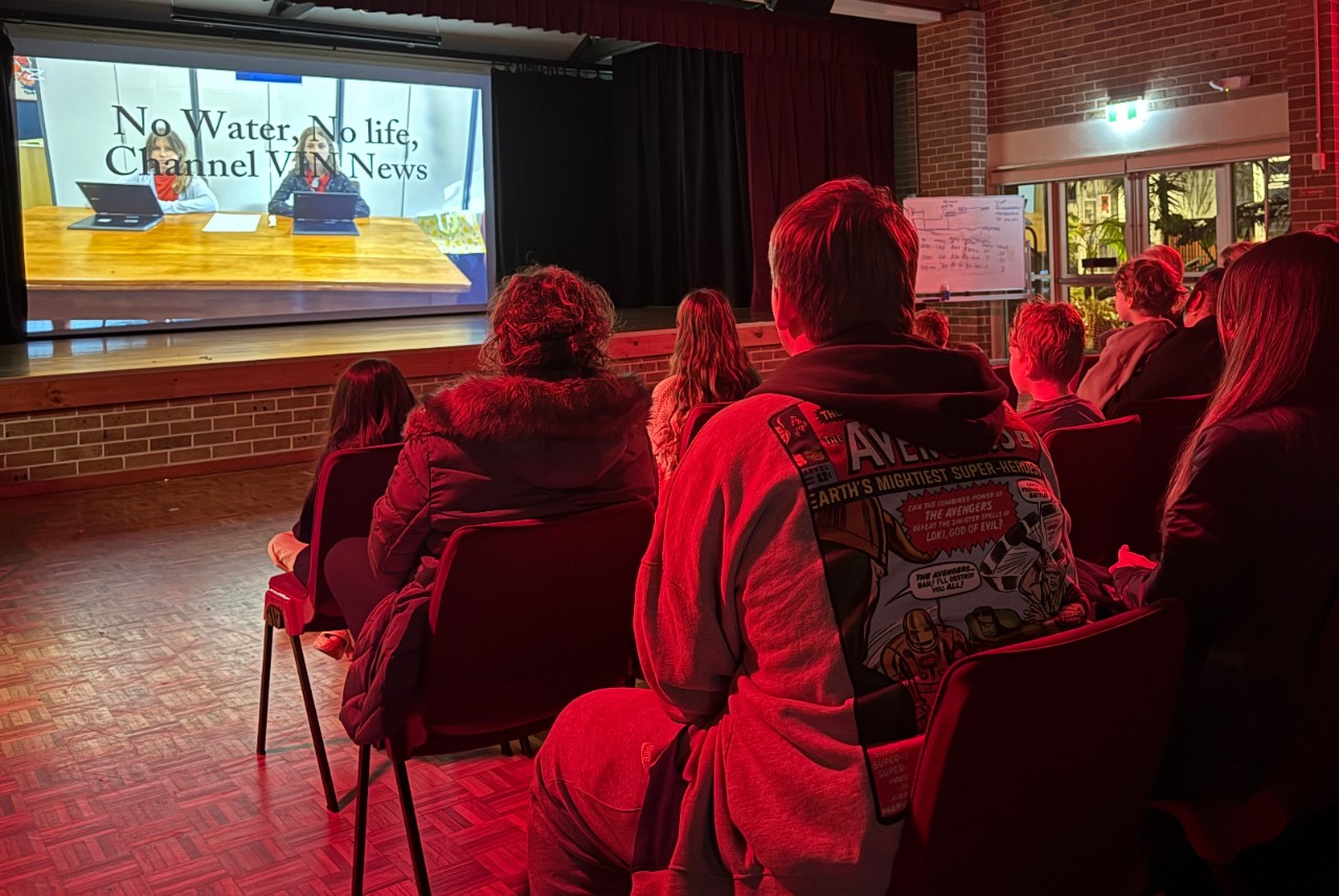 Students at free screening of film made by community grant recipient SmartFone Flick Fest smartphone filmmaking masterclass series