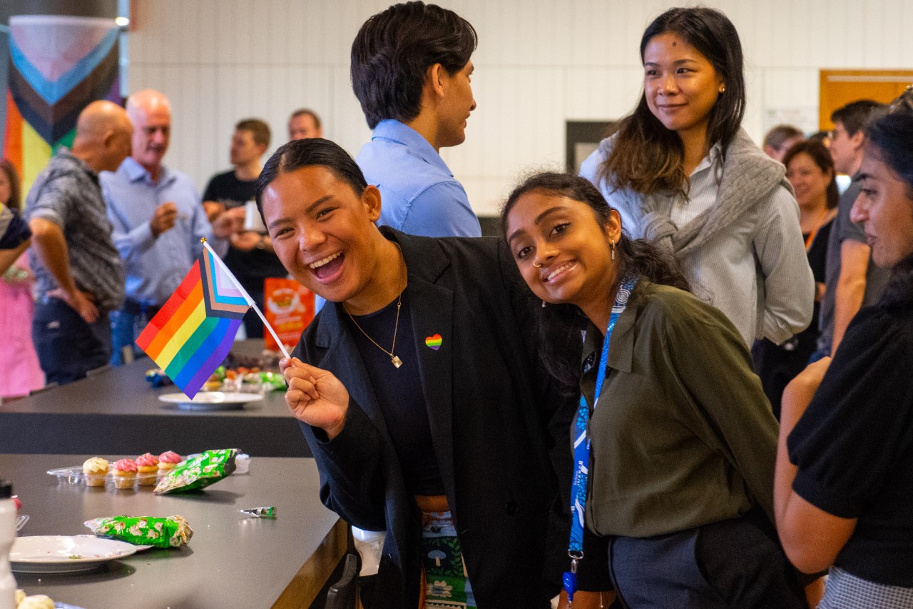 Sydney Water employees celebrating a Pride event.