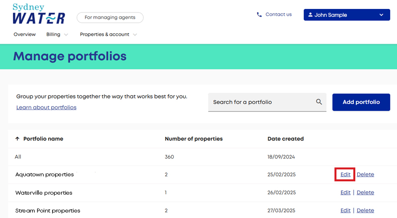 Step 1 edit portfolios