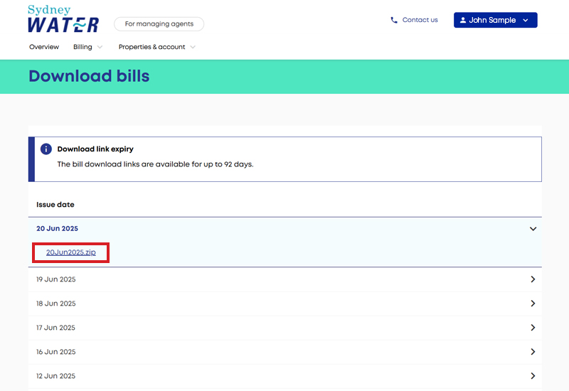 Step 3 how to download account zip files