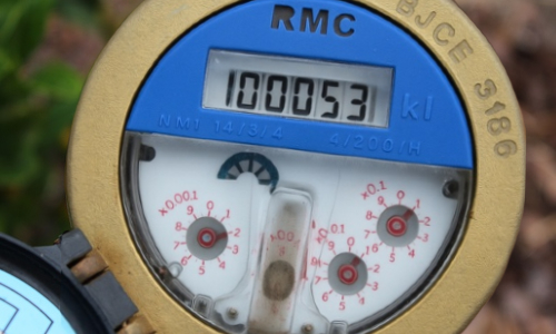 Dial on an RMC brand water meter