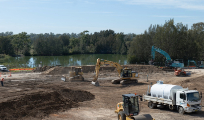 Earthworks for the construction of the membrane bioreactor tanks  small