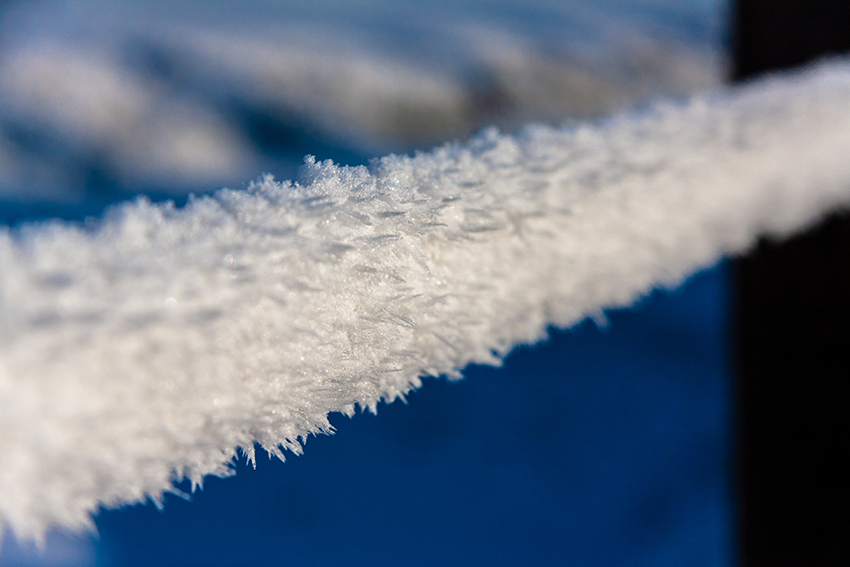 Ice covering frozen pipes.