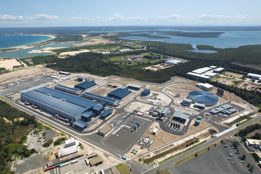 An aerial photo of Sydney Desalination Plant