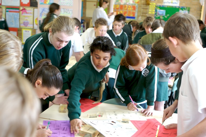 Primary school children at school