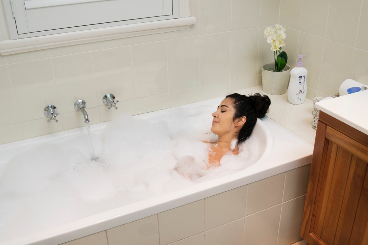 Relaxing in a warm bath 