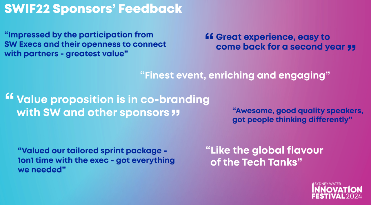 SWIF Sponsors Feedback