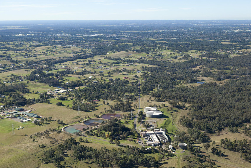 Aerial photo of orchard hills