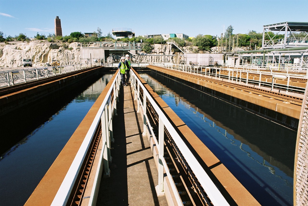 Sedimentation tanks at North Head Wastewater Treatment Plant