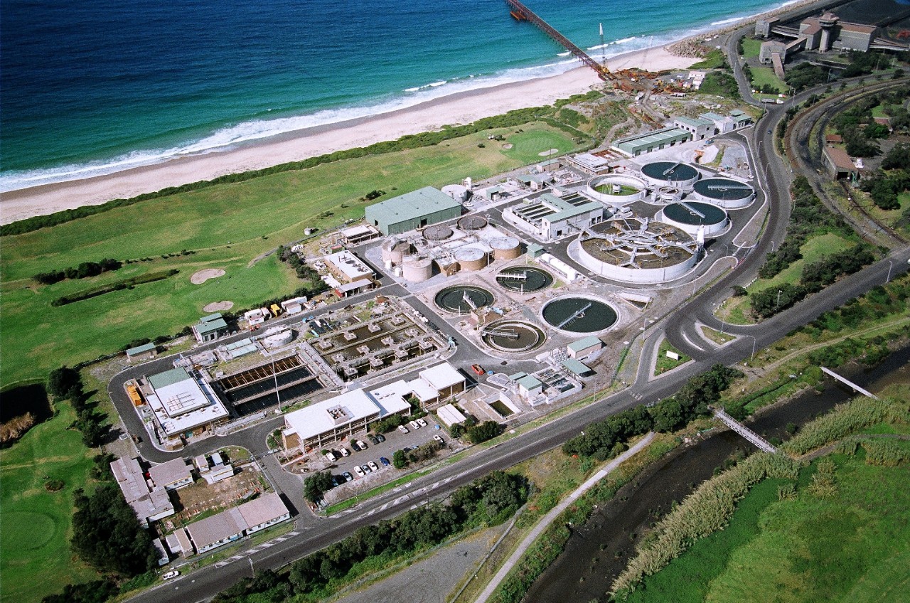 Aerial of Wollongong Water Recycling Plant