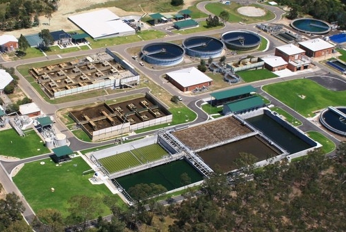 An aerial of Rouse Hill Water Recycling Plant