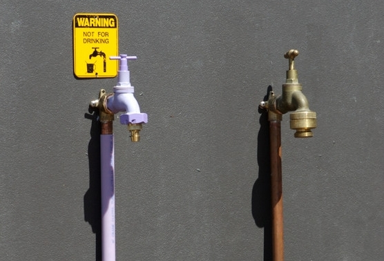 A drinking water and recycled water tap