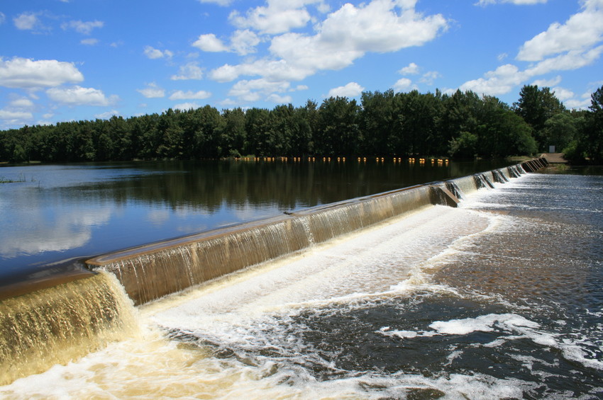 A weir in the river.