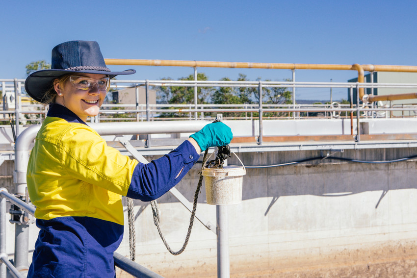 A staff member working at Rouse Hill.