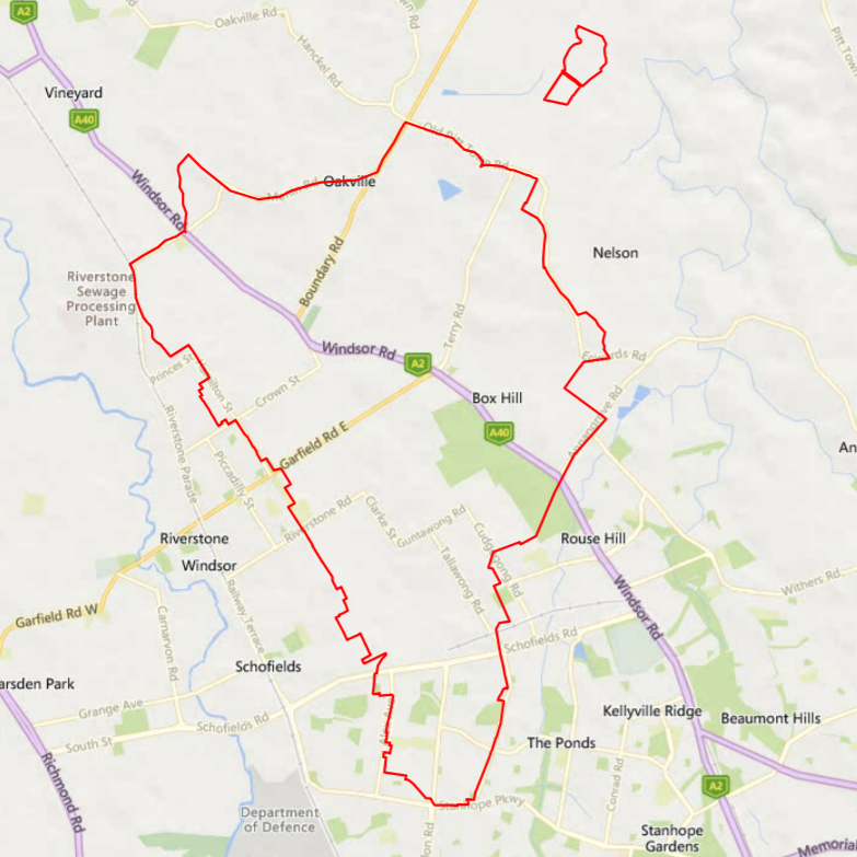 Map displaying areas temporarily affected by repairs around Windsor Road
