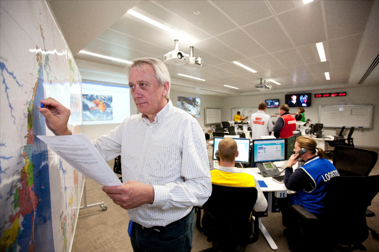Staff in an incident control room