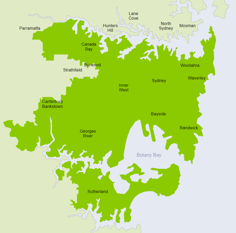 Map of area that receives desalinated water.