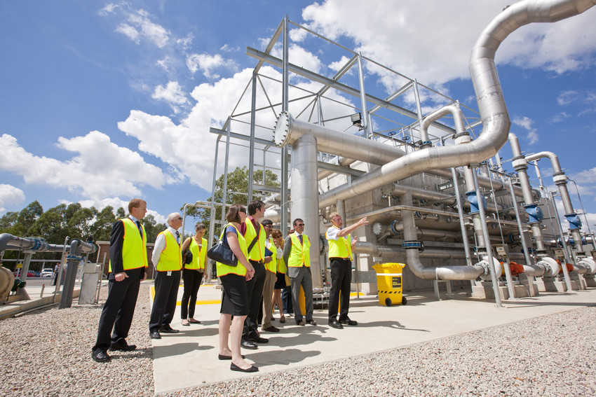 Tour group at a treatment plant